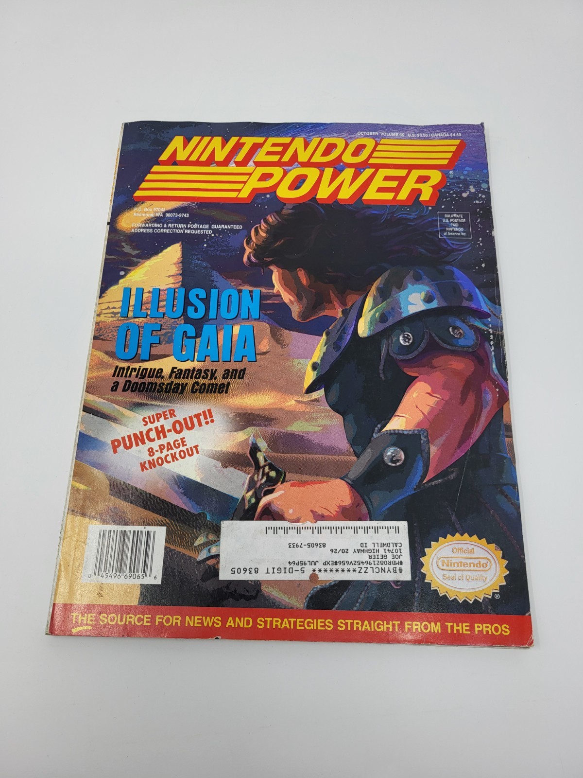 Nintendo Power Magazine Volume 65 October 1994 Illusion Of Gaia W/ Poster Cards