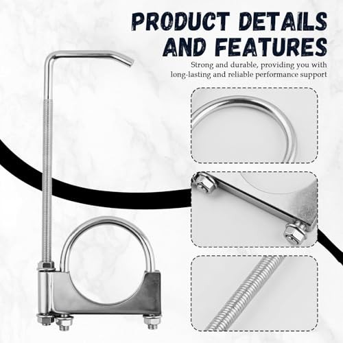 2.5 Inch Exhaust Hangers,Heavy Duty Adjustable 2.5 Exhaust Clamp with Muffler