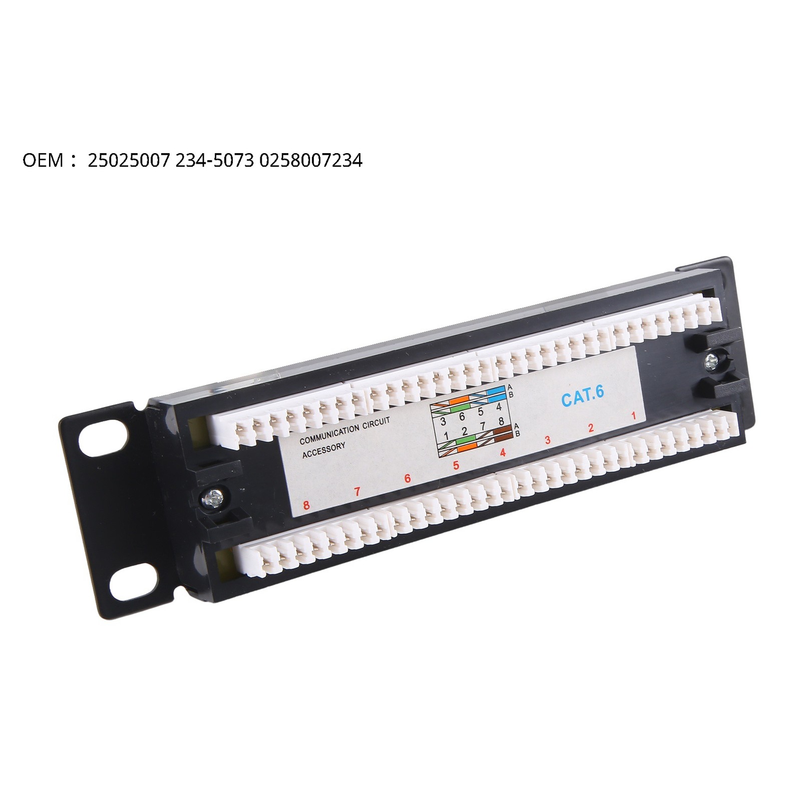 CAT6 8 Ports Patch Panel Rack 6.89 Inch 1U Rack Mount with RJ45 Socket for3115