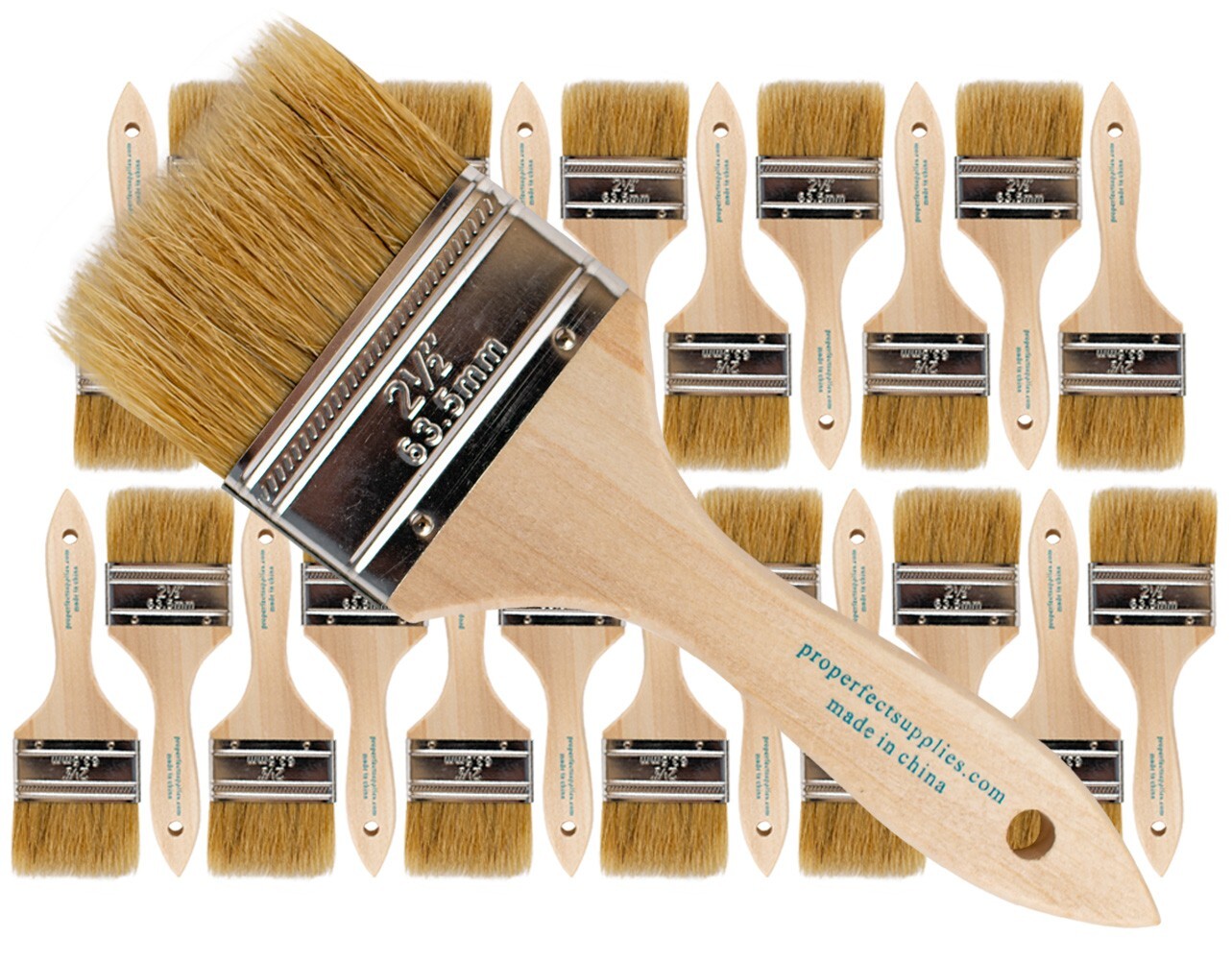 24Pk- 2 1/2 inch Chip Paint Brushes for Paint, Stains,Varnishes,Glues,Gesso