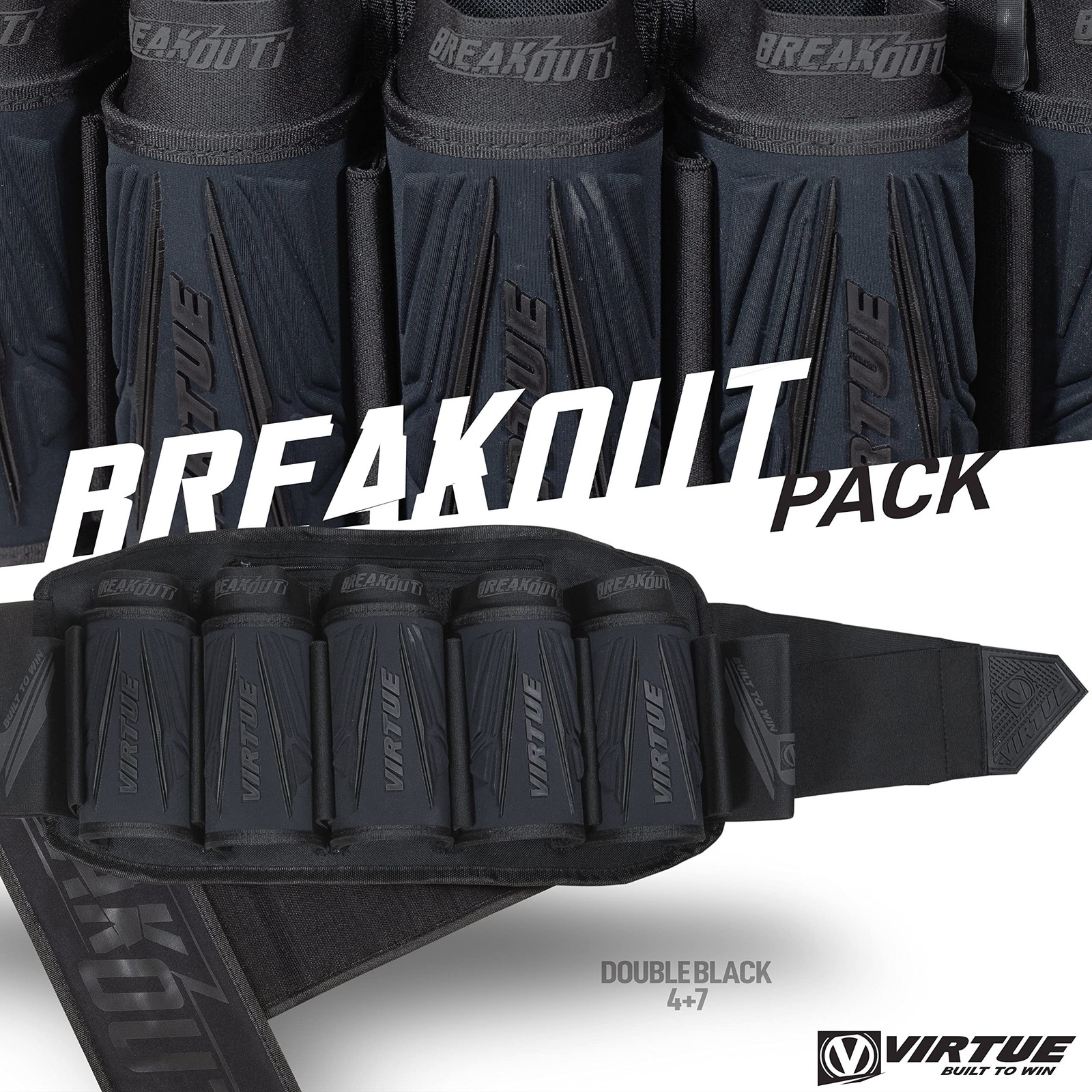 VIRTUE Breakout V2 Strapless Paintball Harness - All Black 5+8