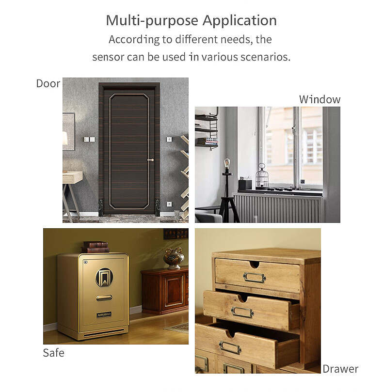 WiFi Wireless Smart Door Window Sensor Detector Safe Alarm for Alexa Google Home