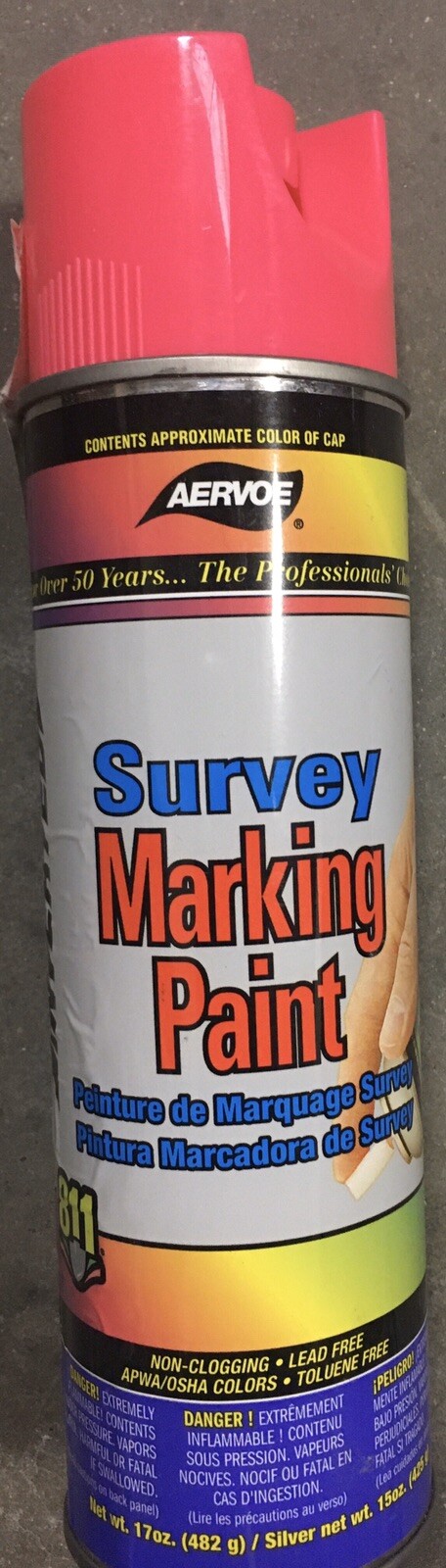 5 pack Aervoe 229 Fluorescent Survey Marking Paint - Pink 17oz