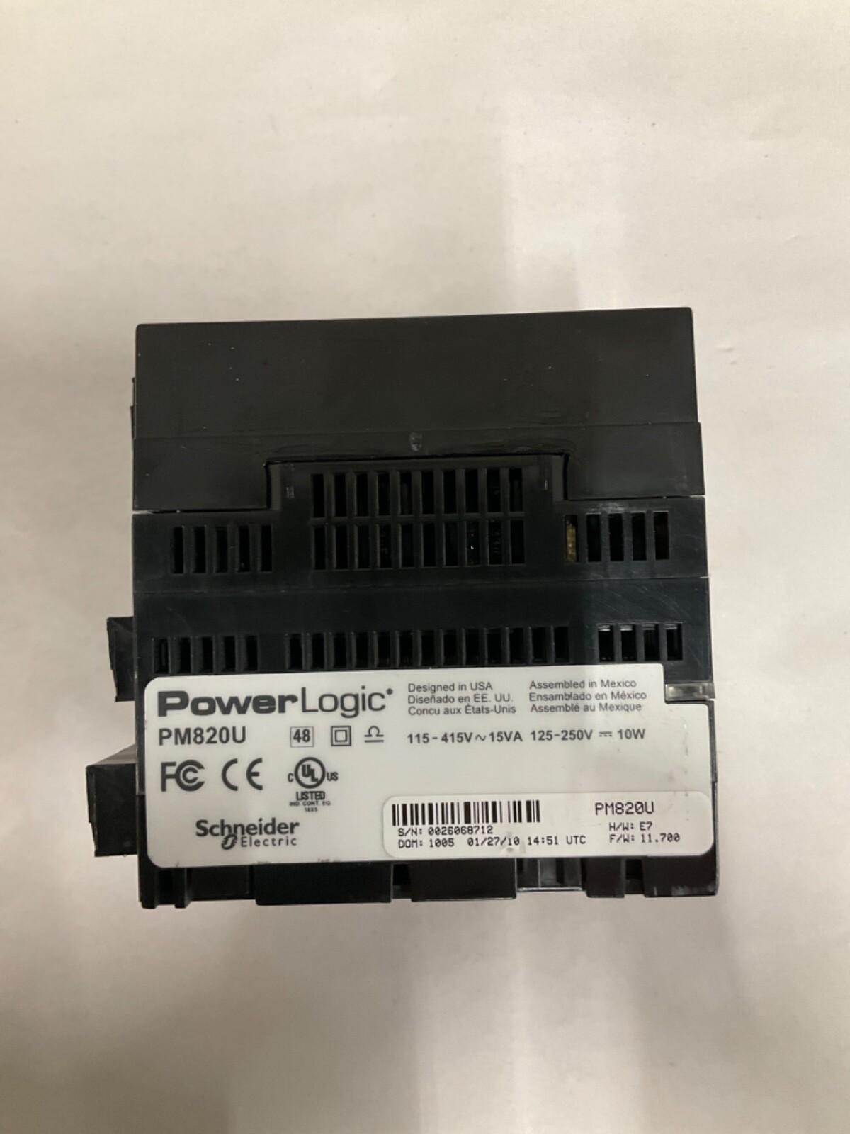 Schneider Electric PowerLogic PM820U w/ PM8RDA
