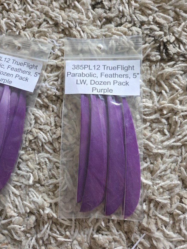 Trueflight 5" Parabolic LW Solid Purple 1 Dozen -2 Packs