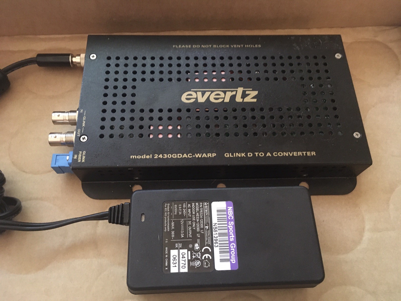 Evertz 2430GDAC GLink D to A Converter, Fiber Coaxial DVI-I Digital & Analog