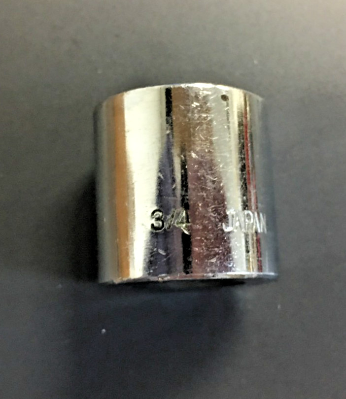 3/4" SOCKET, 12 POINT, 3/8" DRIVE, CHROME FINISH, JAPAN