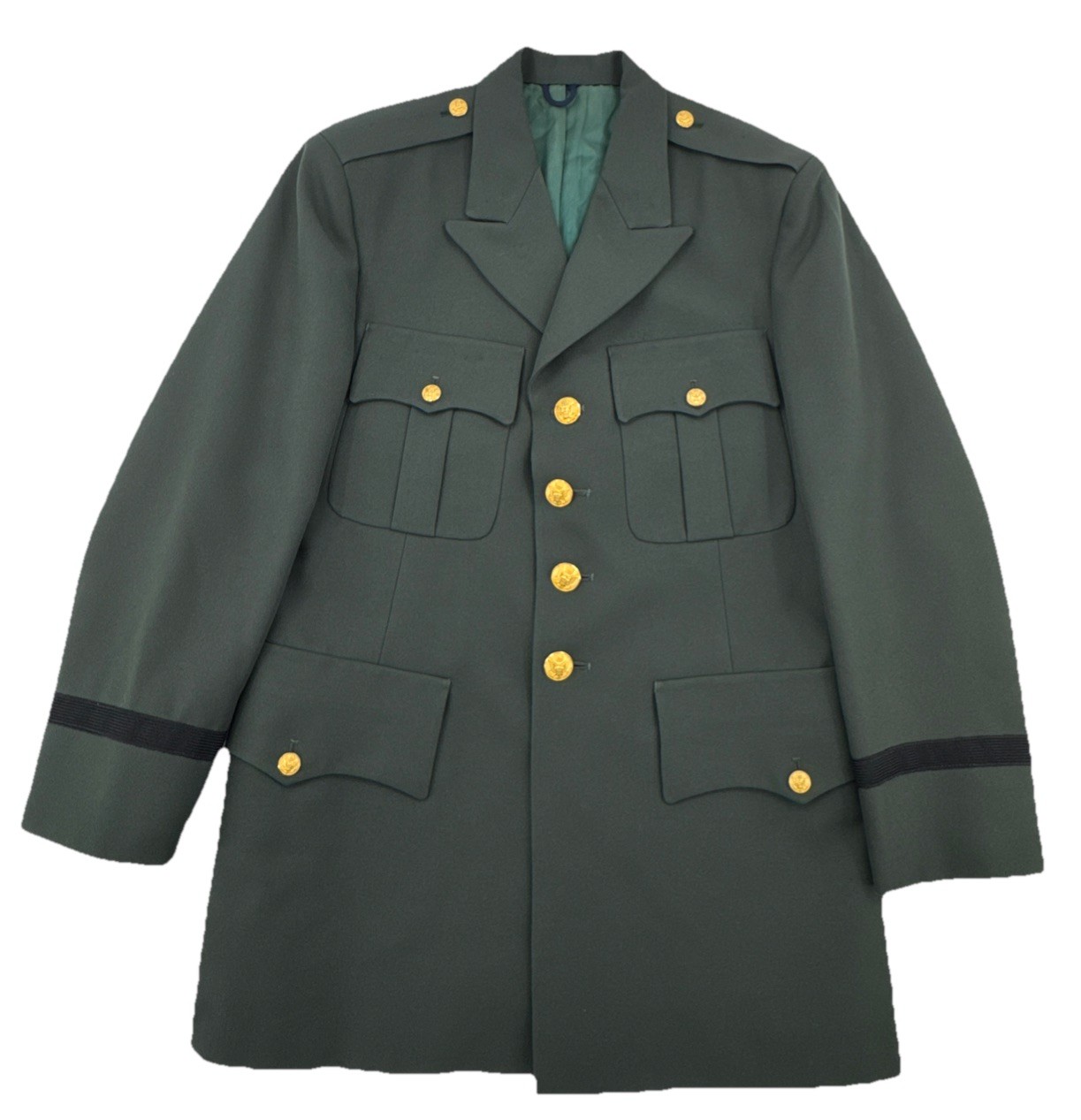 Vintage US Army Officer Green Dress Uniform Jacket Coat Mens 40S Military
