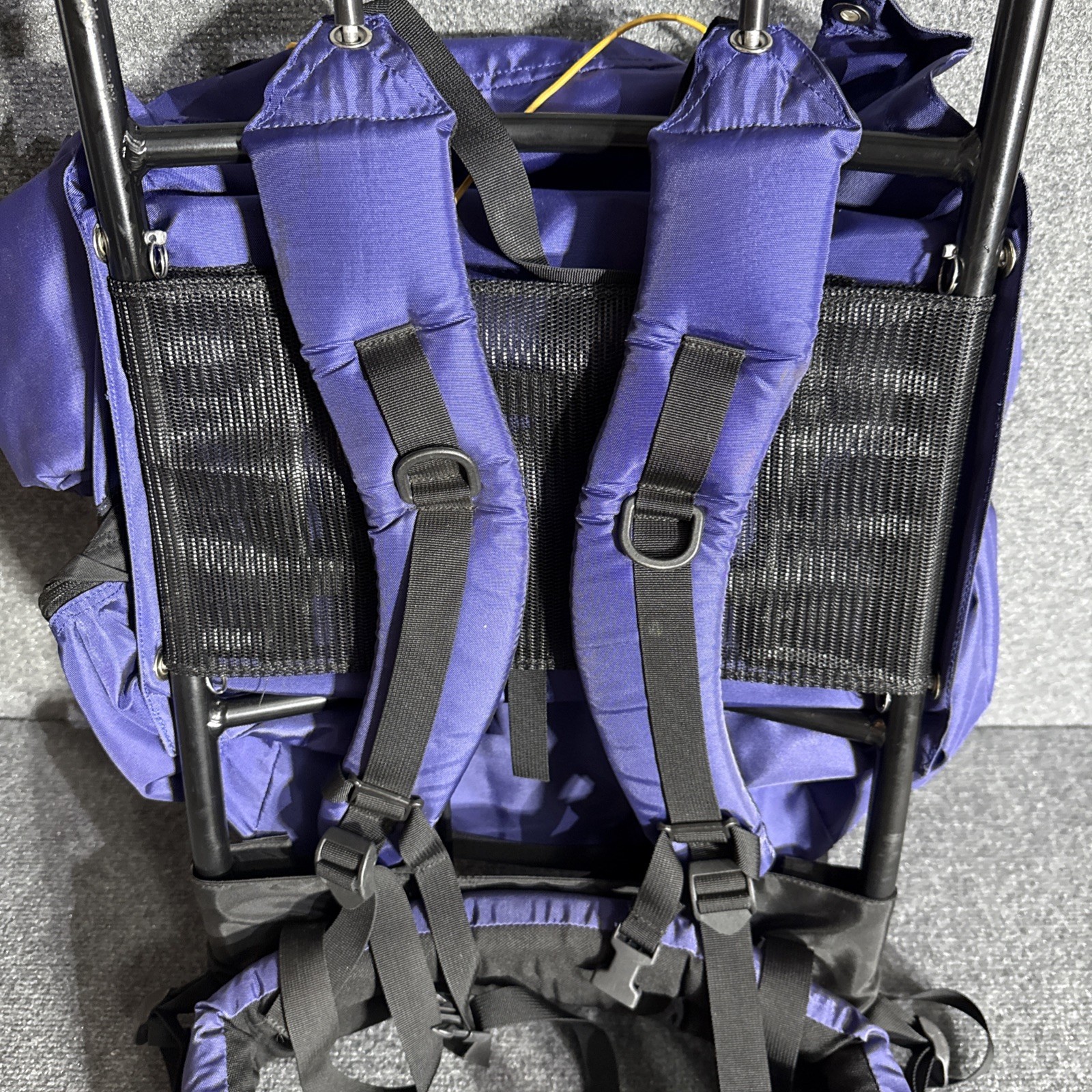 Rokk Bristlecone External Frame Hiking Backpack Blue Trail Camping Pack