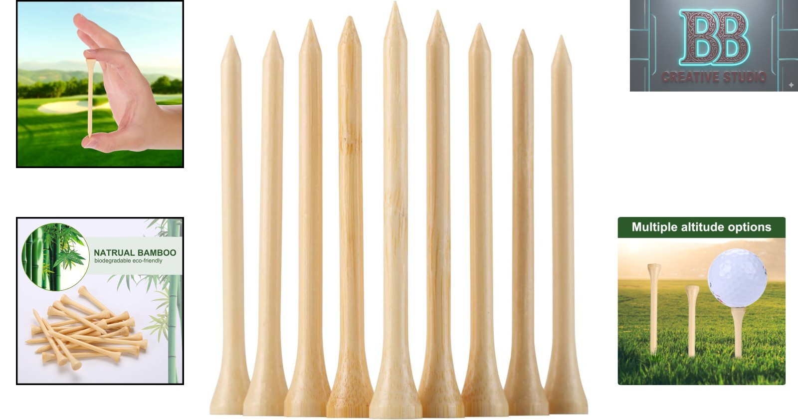 100% Biodegradable Bamboo Golf Tees - 3-1/4" – Perfect Stability & Accuracy