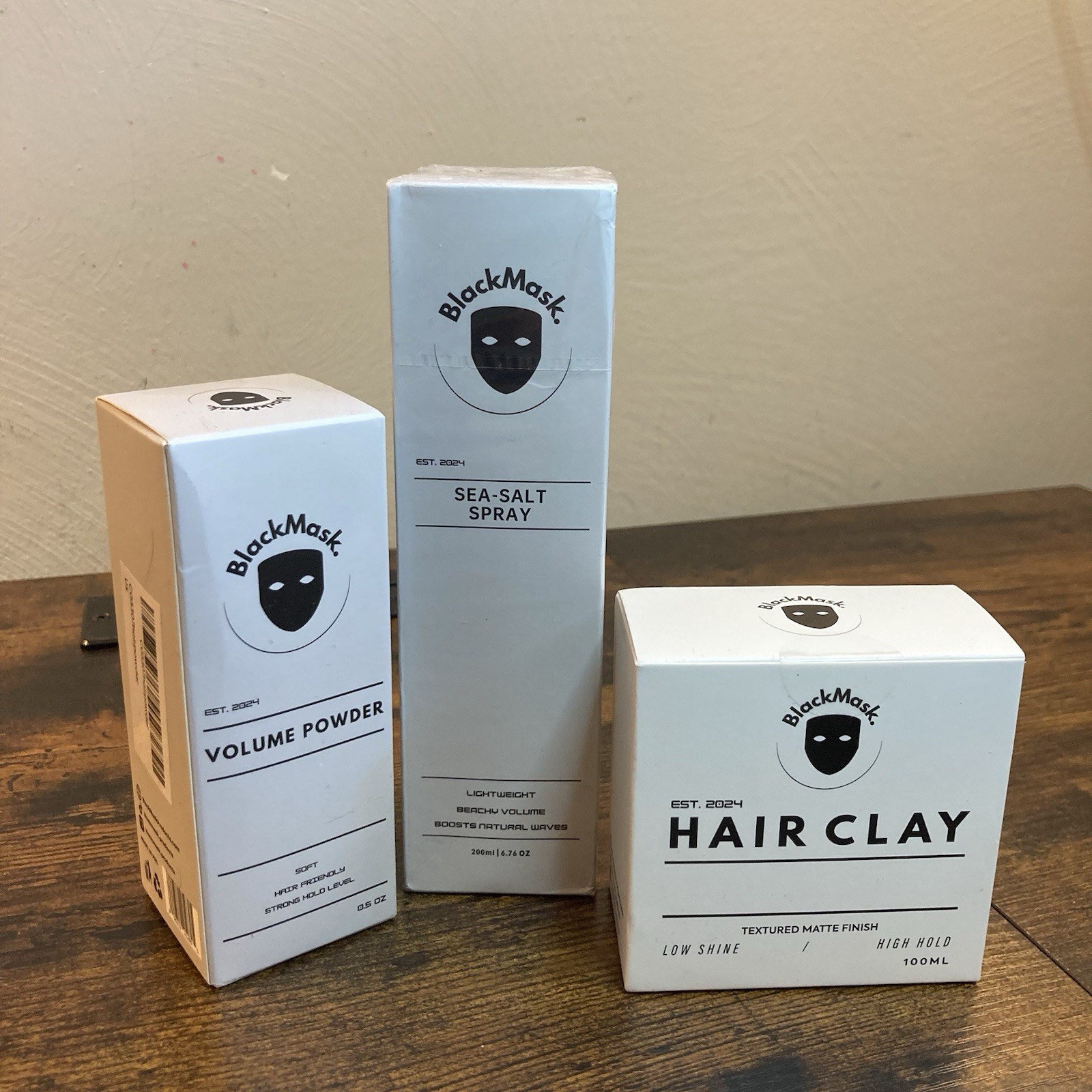 Blackmask Sea Salt Spray 6.7oz Hair Clay 100ml Volume Powder .5oz Bundle Lot