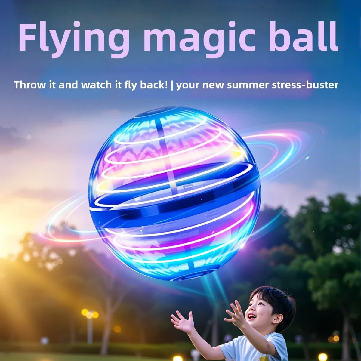 Flying Hover Ball Toy LED Magic Hand Controlled Mini Drone Kids Indoor Gift USB