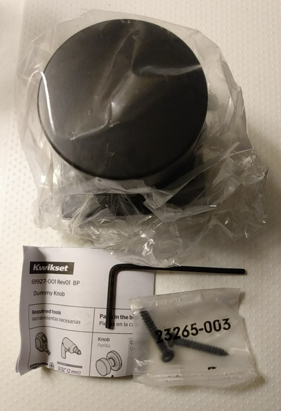 Kwikset 788PSK SQT 514 Pismo One-Sided Dummy Door Knob 97880-942 Black