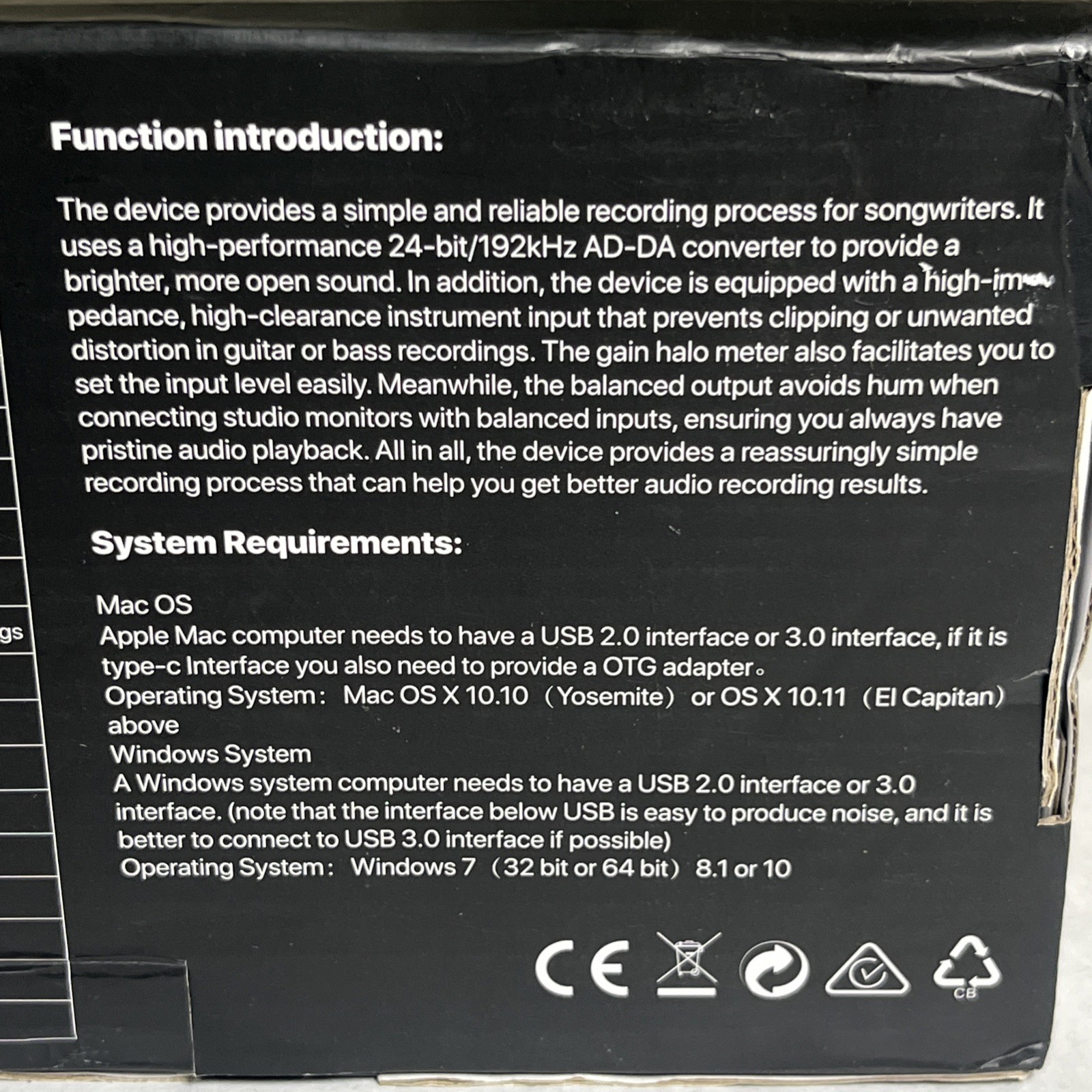 EBXYA 2x2 USB Audio Interface for Recording, Streaming Podcasting 24 Bit 192KHZ