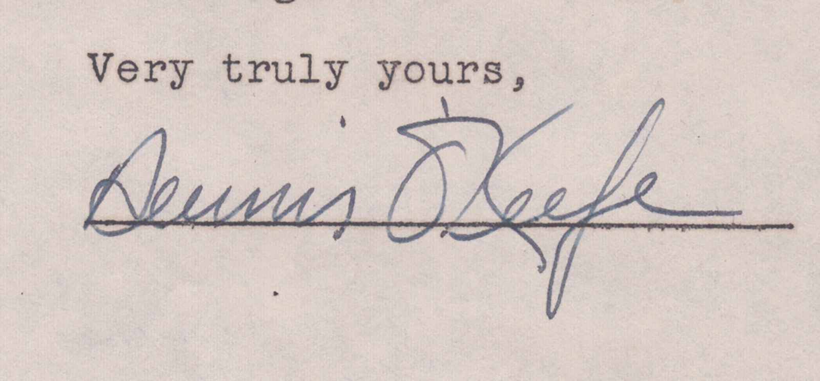 DENNIS O''KEEFE - DOCUMENT DOUBLE SIGNED 08/27/1946