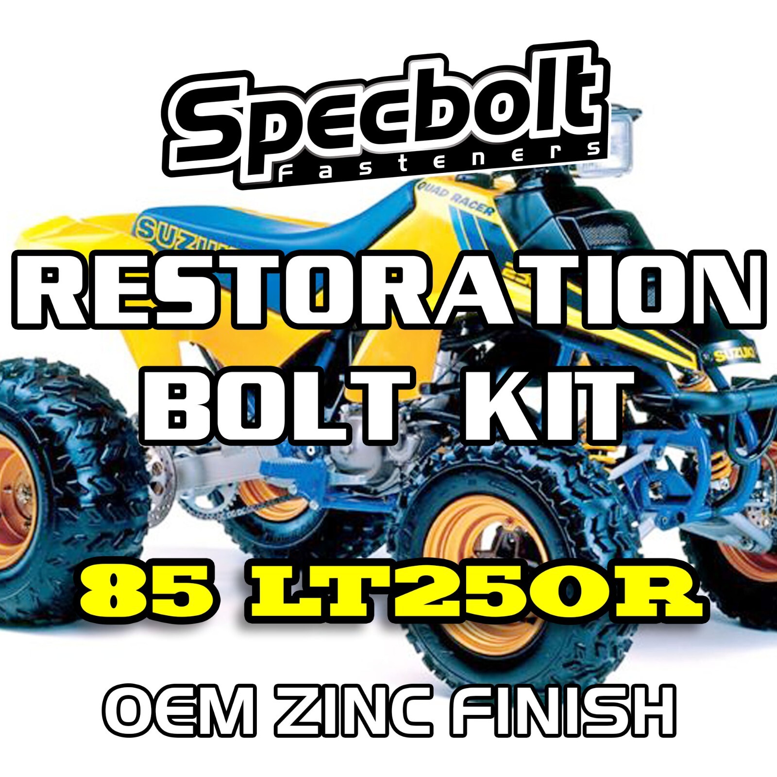 1985 LT250R Restoration Bolt kit Suzuki Quadracer Engine Body Wheel OEM zinc