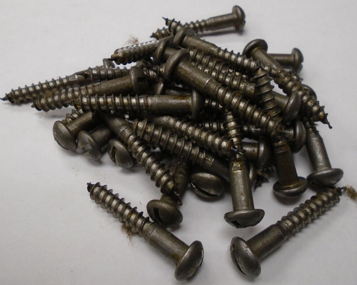 Wood Screws #10 x 1-1/4 Slotted Round Head steel Lot of 50 #2499