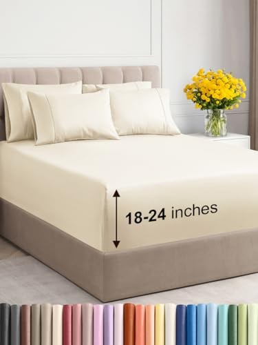 Extra Deep King Sheet Set - 6 Piece Breathable & Cooling Sheets