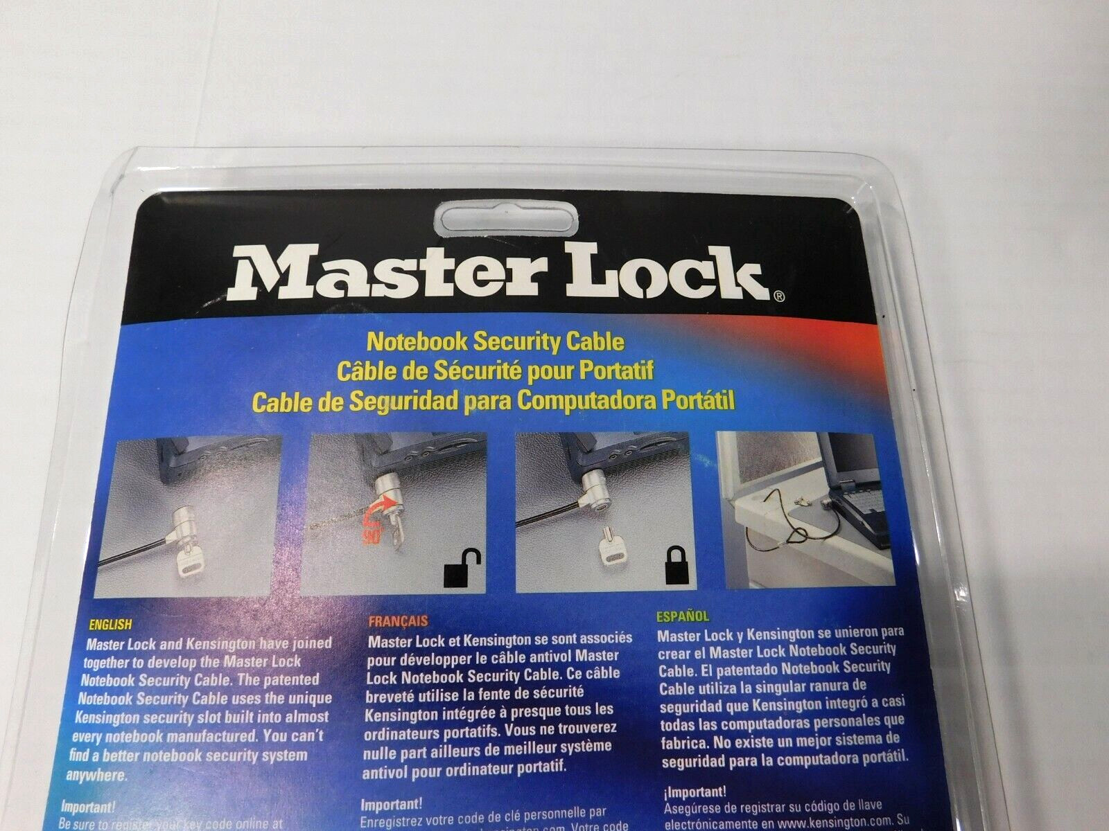 New Master Lock Notebook Security Cable Lock Computer #64030A Kensington