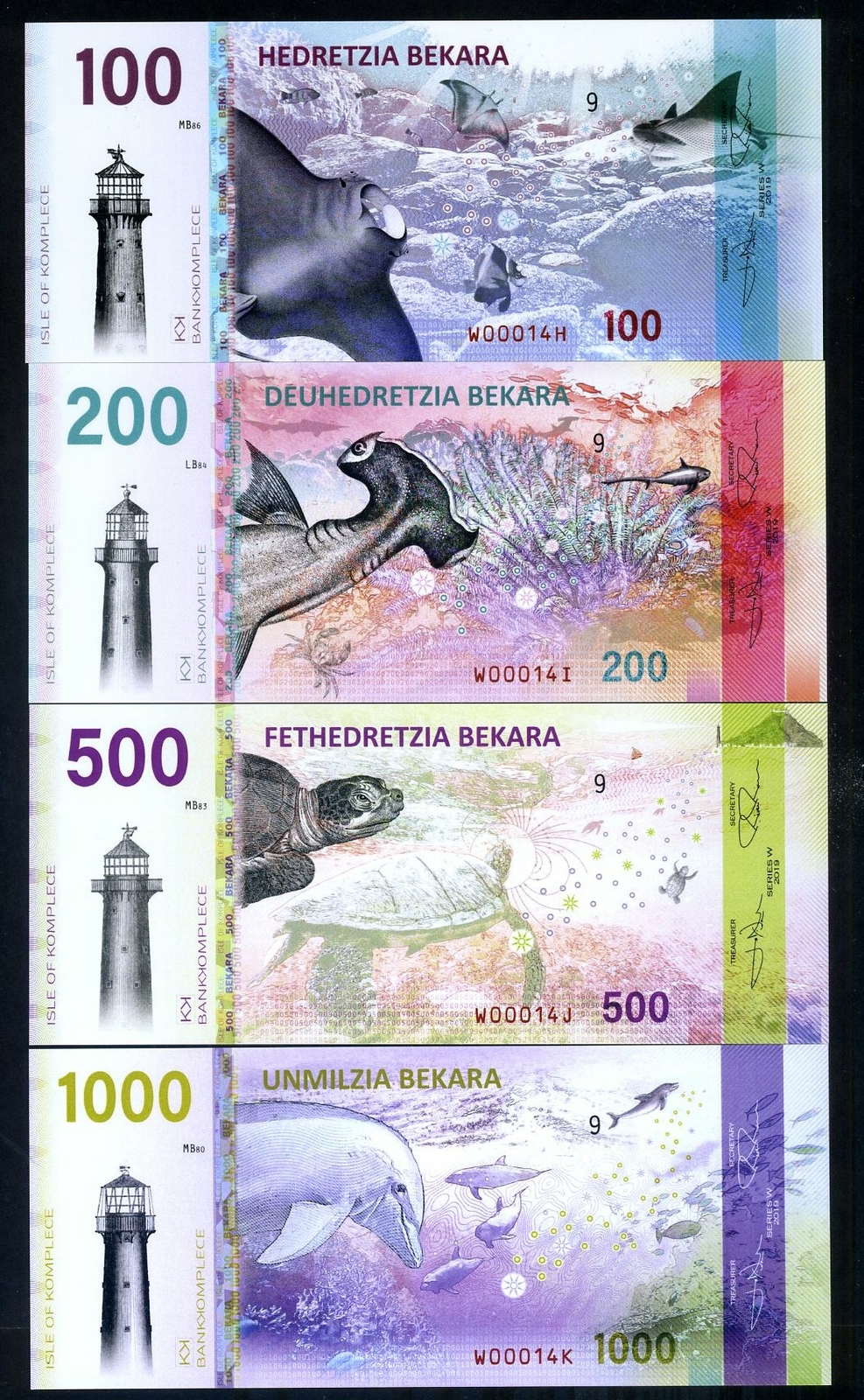 SET Isle of Komplece 100;200;50;1000 Bekara Private Issue Polymer 2019 Sea F