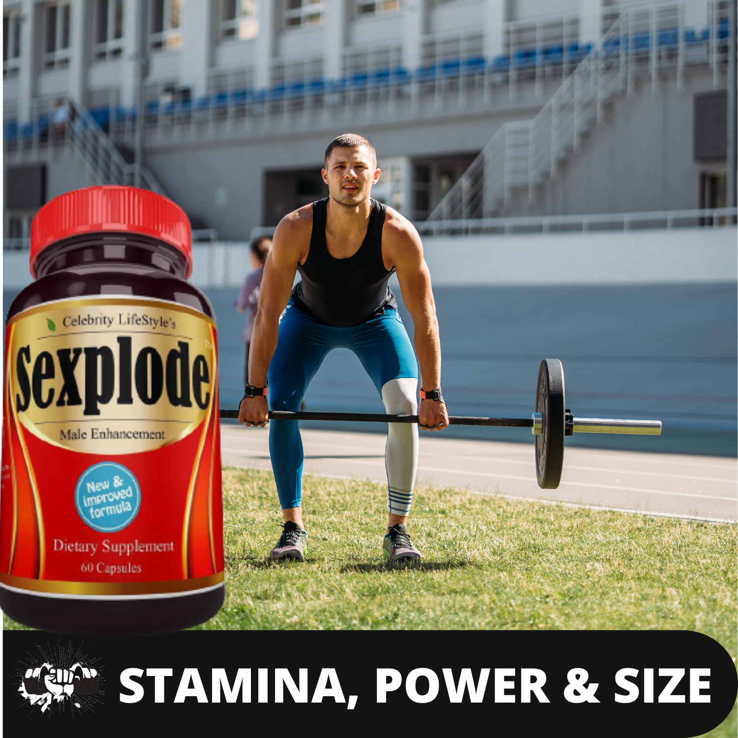 XXXplode for Men Male Enhancement, Testosterone Booster, Energy, Stamina - 60C