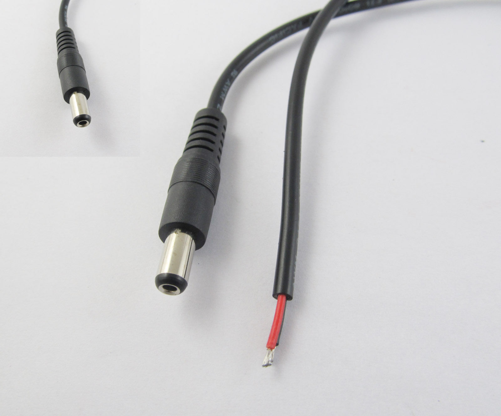 CCTV DC Power Plug Jack Connector 5.5x2.1mm Male Socket with Cord Cable 1m 100cm
