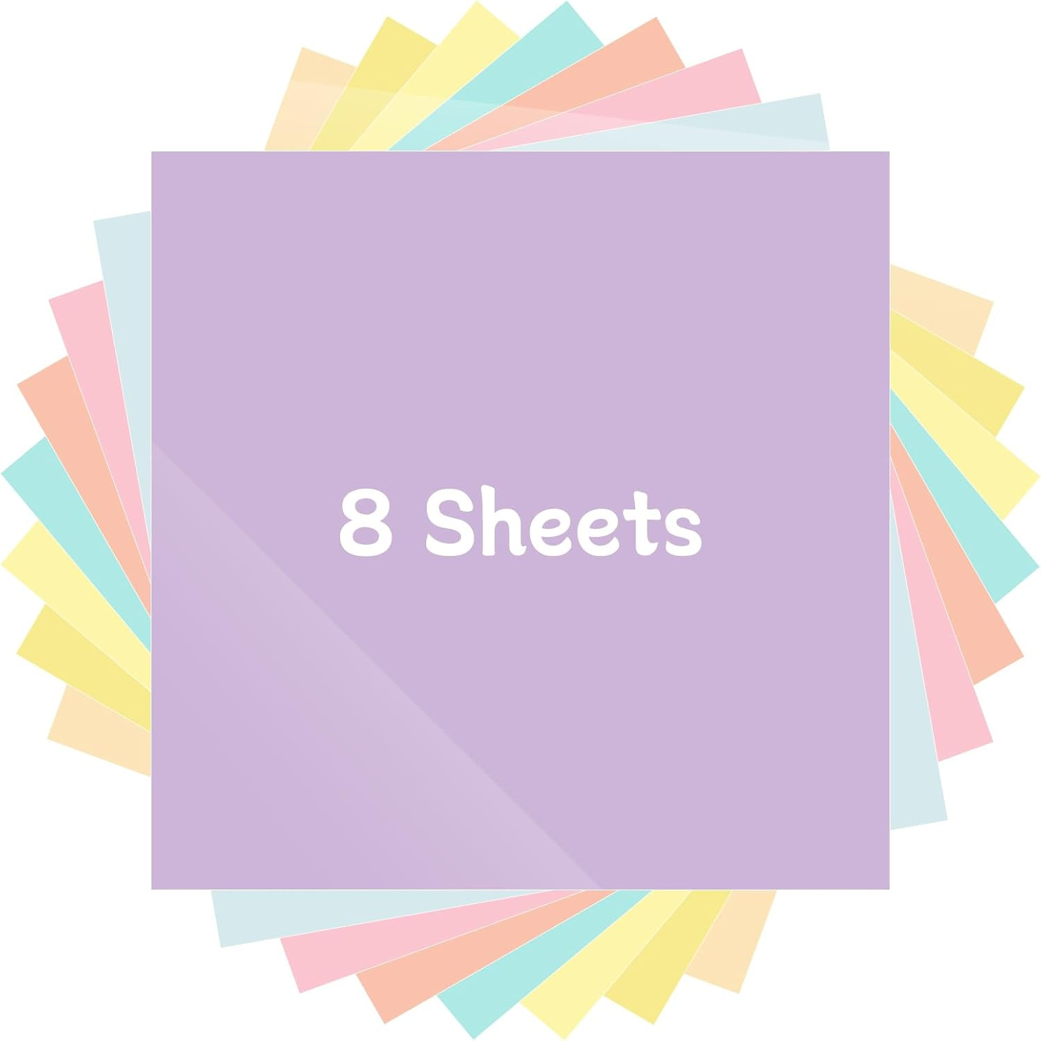 Pastel Iron on Vinyl Boho Heat Transfer Vinyl Bundle 12 X 10 In, 8 Assorted Past