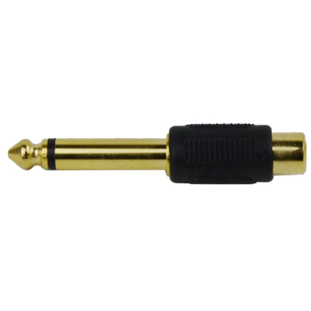 CESS 6.35mm 1/4 Inch TS #620: Mono Male to RCA Female,10-Pack, Gold