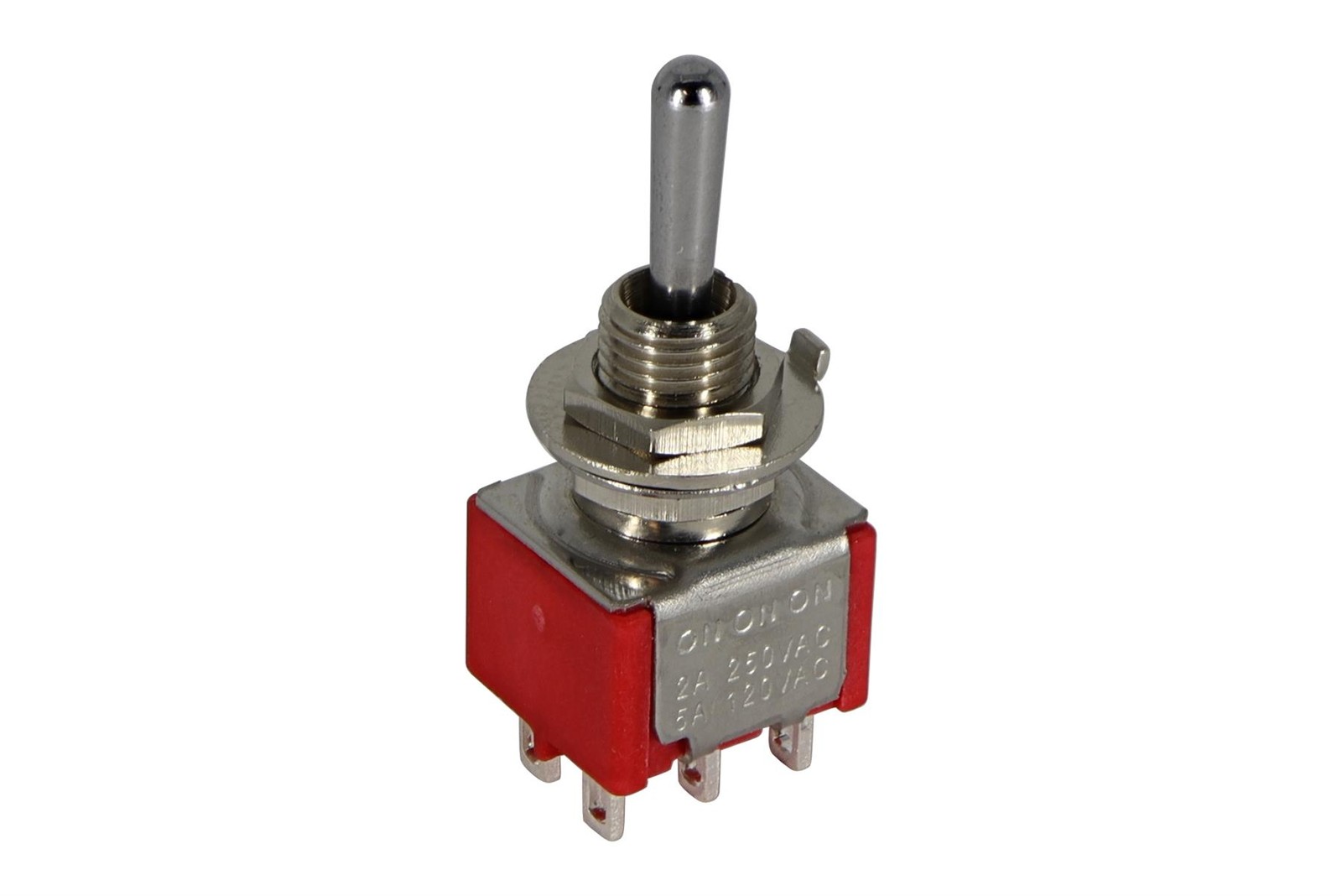 Mini Toggle Switch 3-way On-On-On Round Lever Chrome
