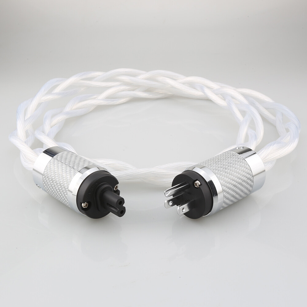 Audiophile OCC Silver Plated C7 Figure 8 US EU HiFi Audio Power Cable Cord