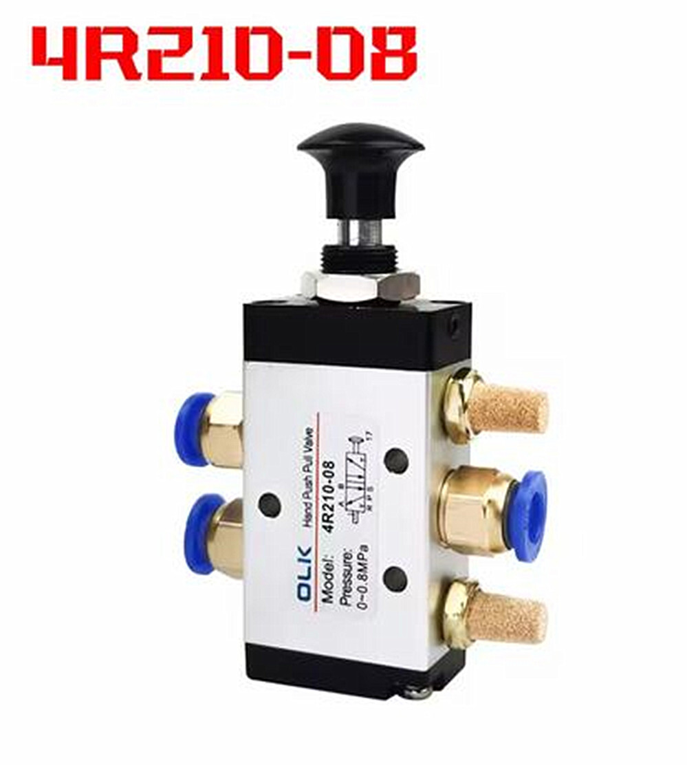 4R210-08 Manual Valve 2 Way 5 Position Push Pull Pneumatic Switch Of Directional