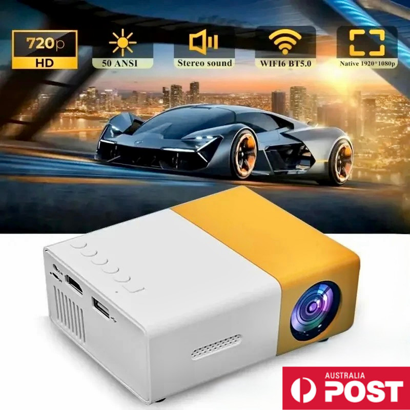 Mini Portable Projector LED HD 1080P Home Cinema Theatre WiFi HDMI YG300 Pro AU