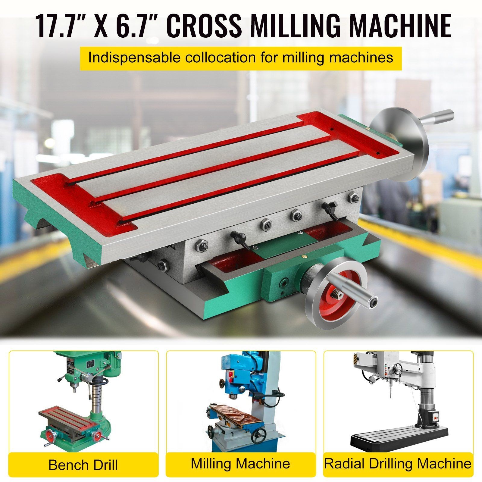 17.7x6.7in Precision Compound Milling Table 2 Axis 4 Way Adjustment