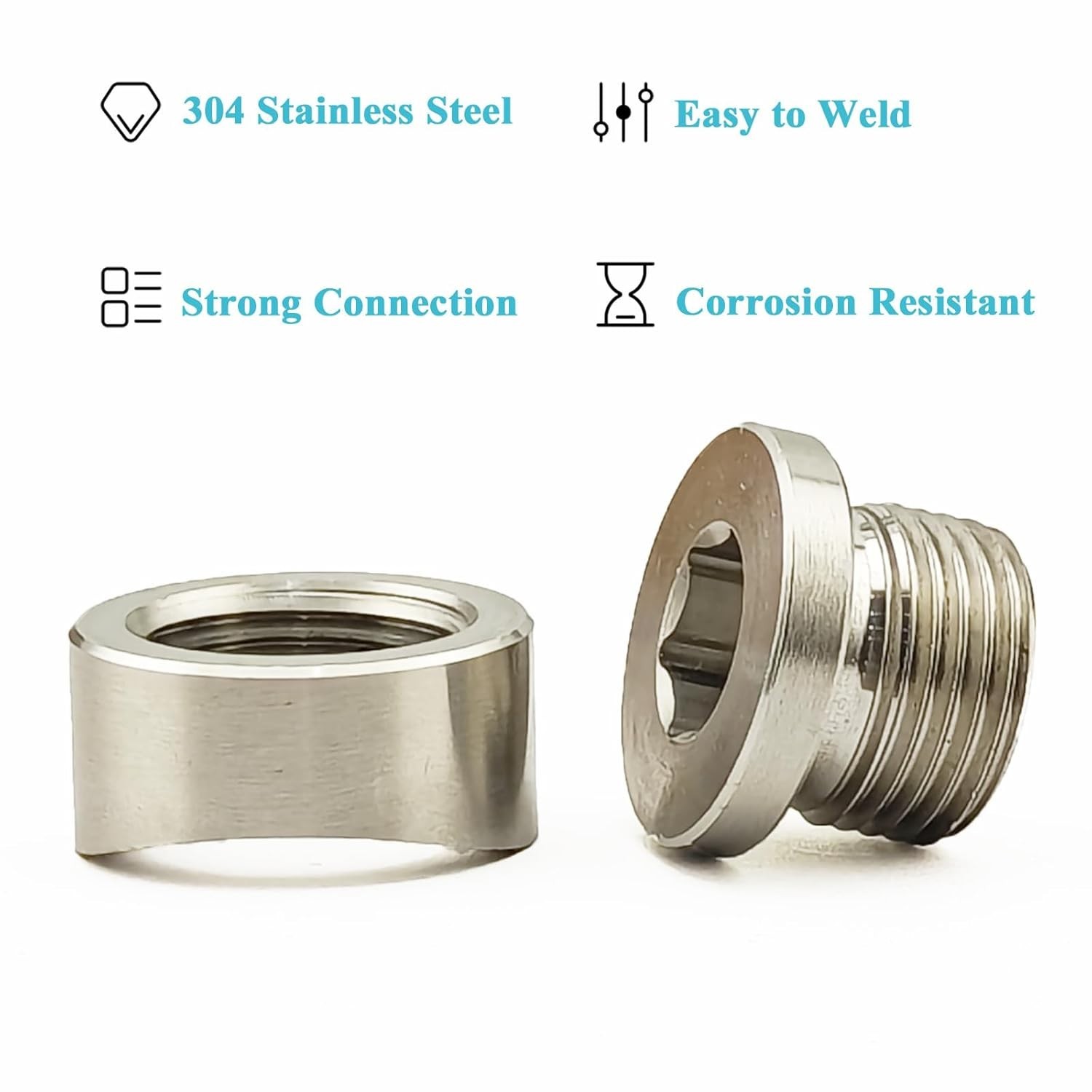 High-Quality O2 Sensor Bung with Plug - Universal Fit for Exhaust Upgrades