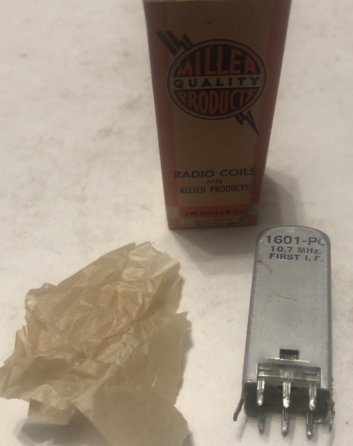 JW Miller Radio Coils 1601-PC 10.7 MHz. First I. F.  NOS