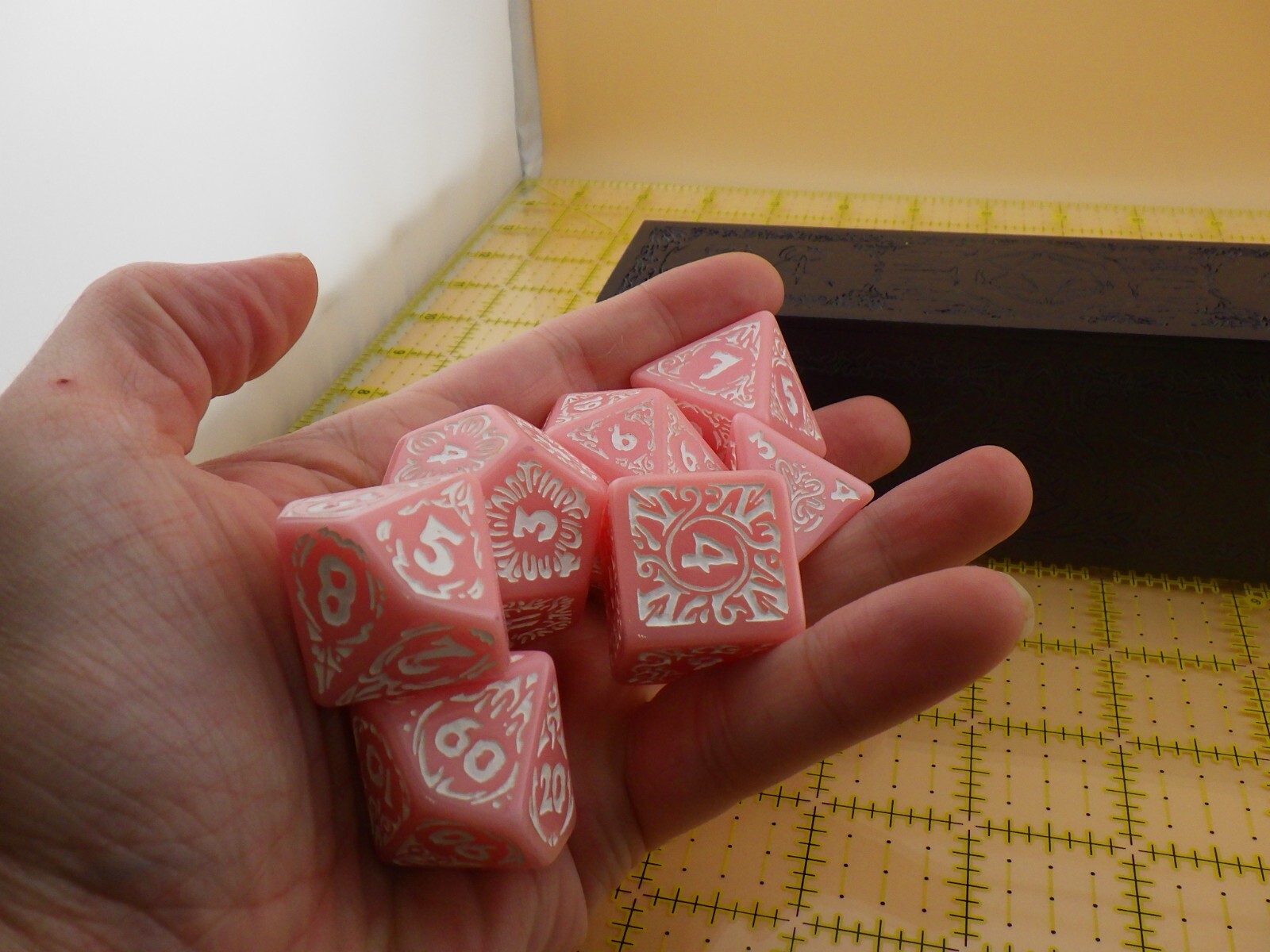 Titan Dice Calliope: Cherry Blossom with White Polyhedral Set with Box RPG