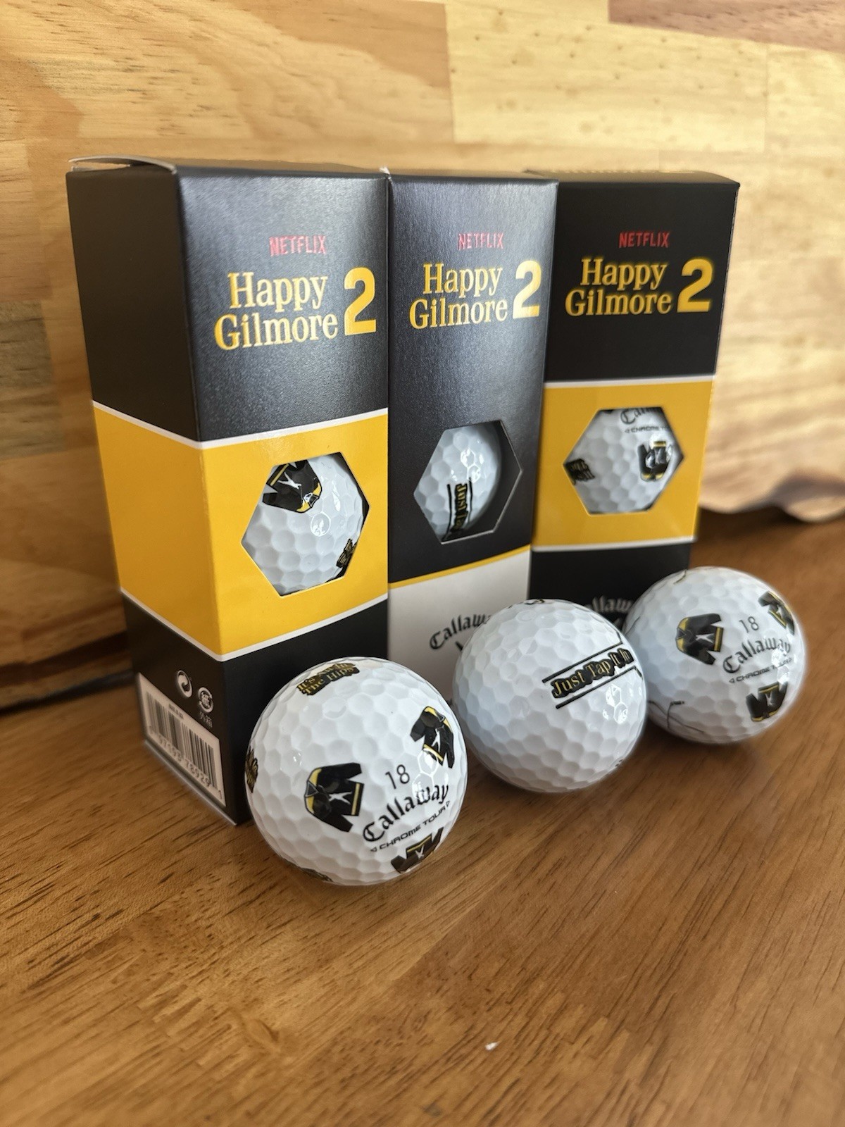 HAPPY GILMORE 2 CALLAWAY SLEEVE OF 3 (1 BALL FROM EACH LIMITED EDITION)!!!