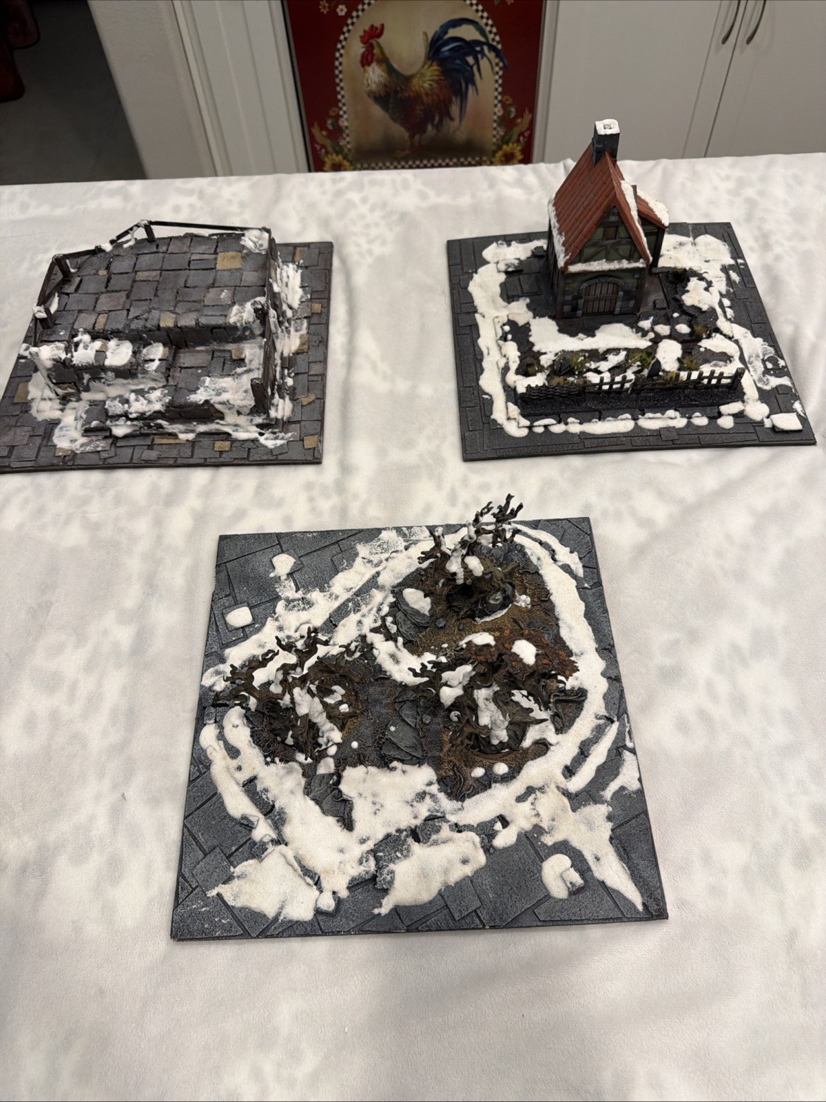 Town Winter wargames scenery Terrain Tiles Mordheim Frostgrave etc 28/32mm Lot C