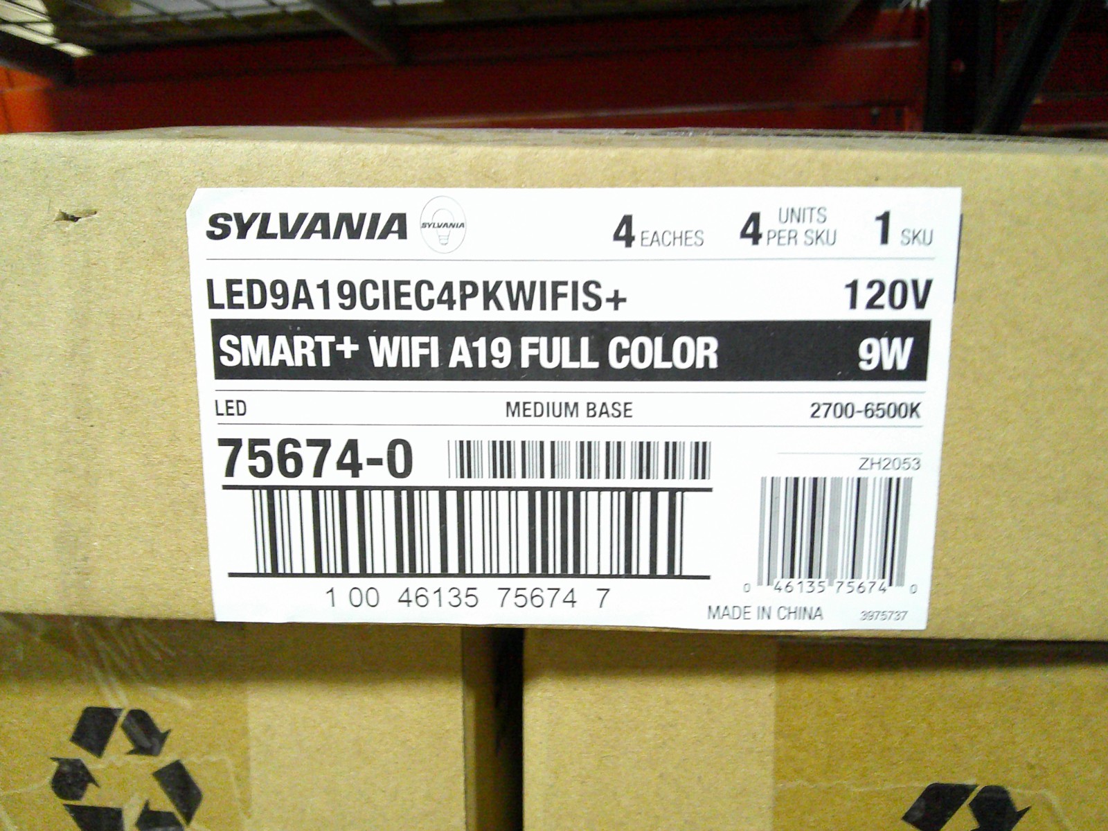 Sylvania Smart WiFi LED Bulb 9W Multi Color E26 4-Pack Alexa/Google Bluetooth
