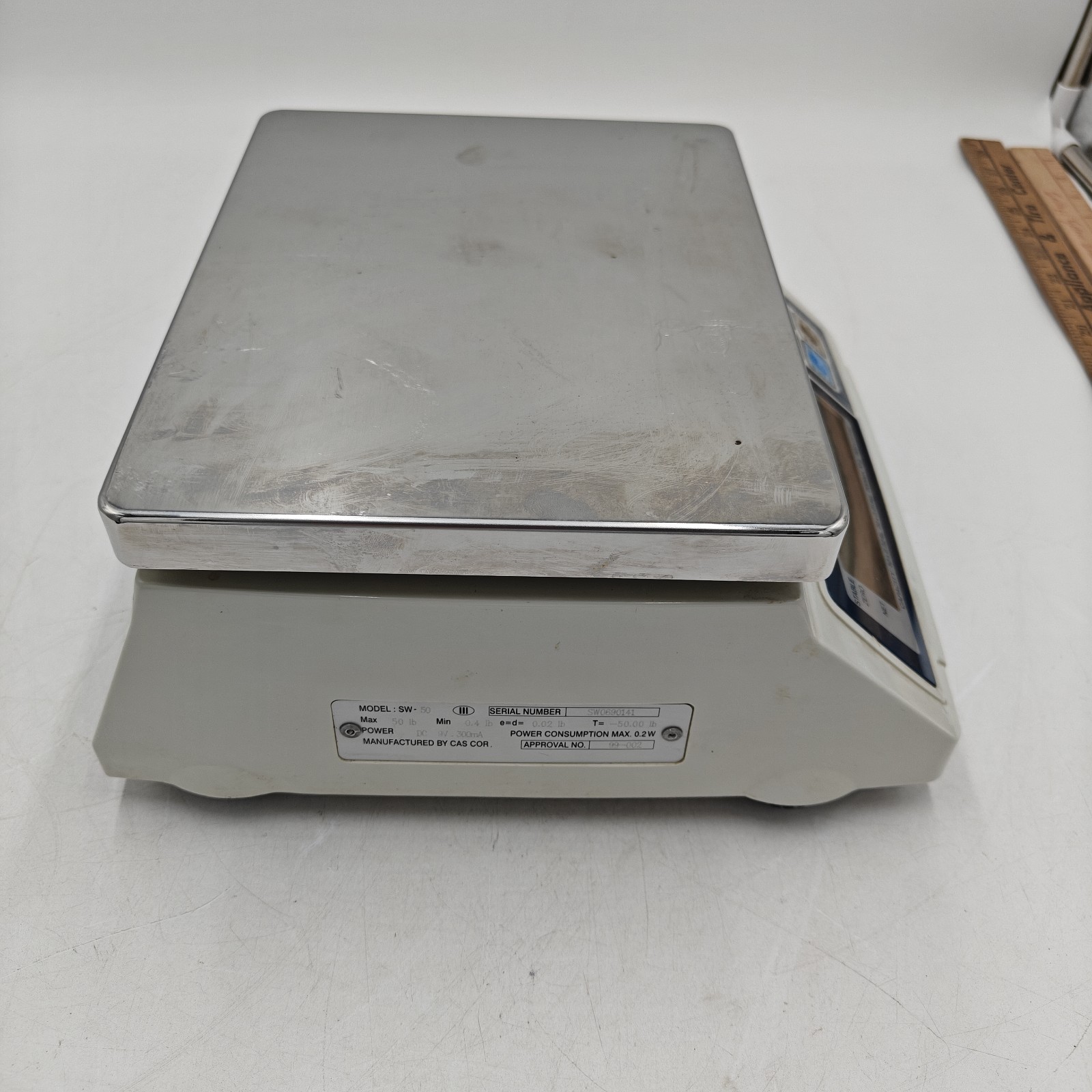 CAS SW-50 Digital Portion Control Scale 50 lb x .02 lb Tested Working
