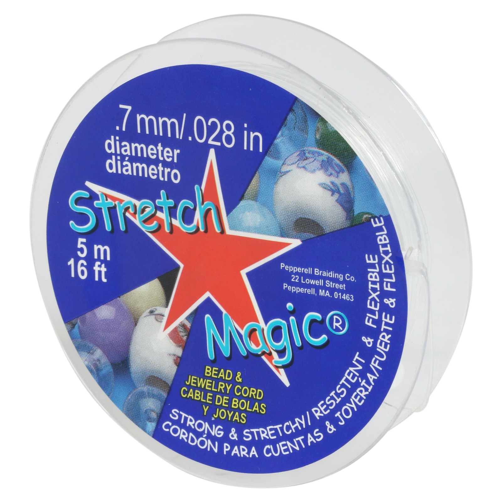 Stretch Magic Elastic Beading Cord – Clear Color, 0.7mm in Diameter,