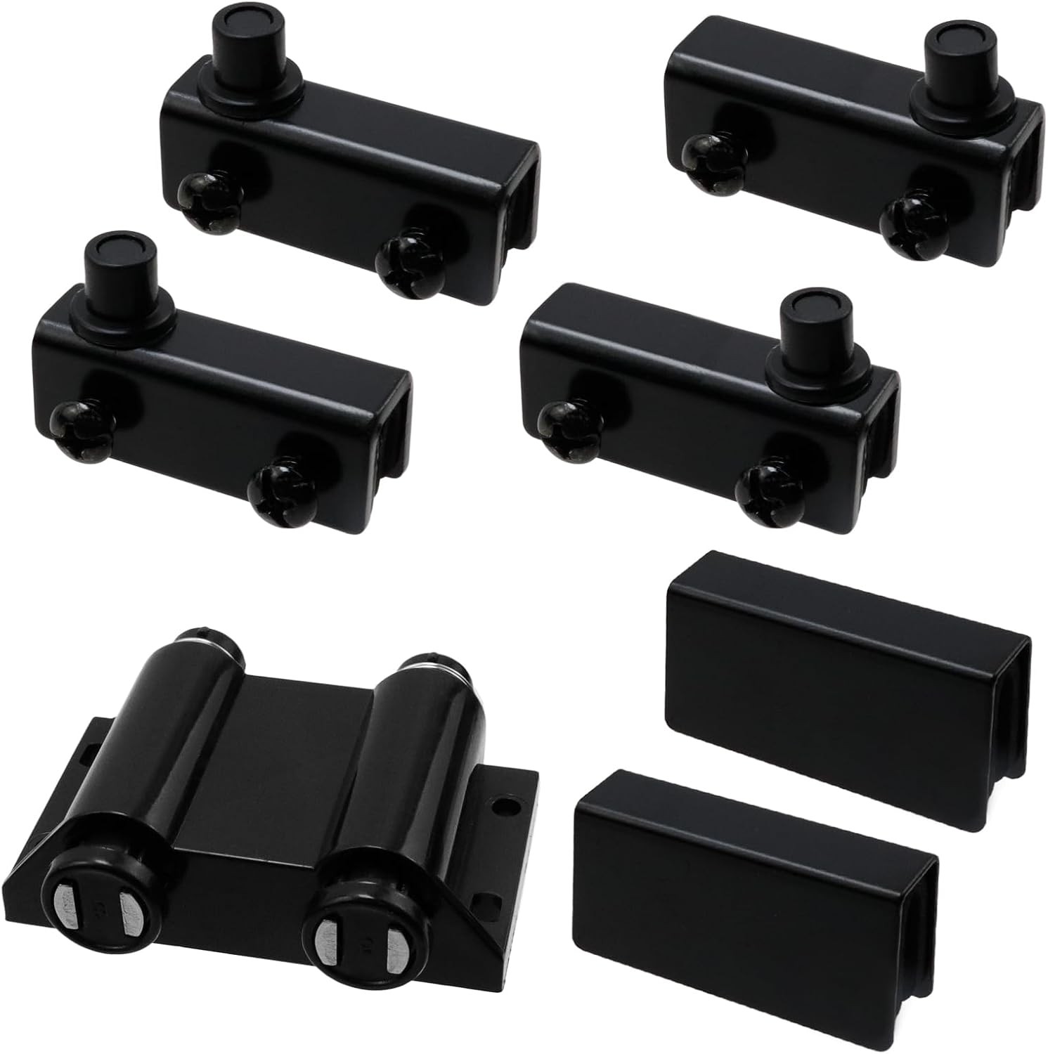 Antrader Stainless Steel Glass Door Pivot Hinge Double 5-6mm, Black