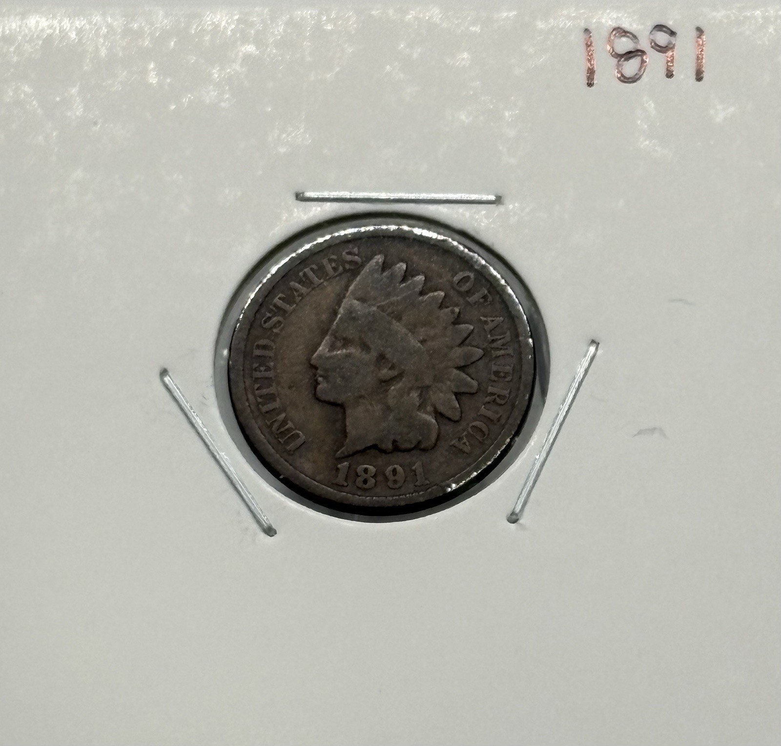 1891 Indian Head Cent, Early Date, Very Nice, Very Low Mintage! 🔥