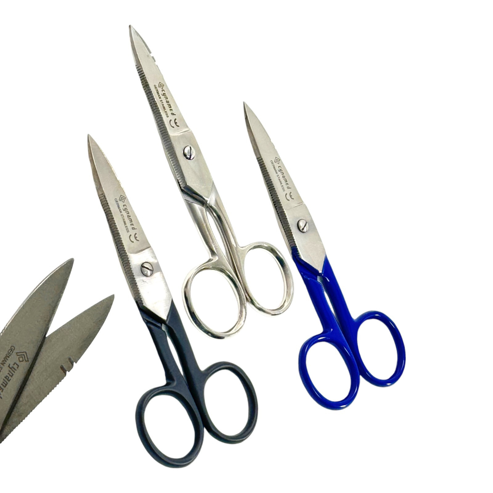 Set of 3 Electrician Scissors for Cutting and Stripping Wire, 5.25" Long, Color