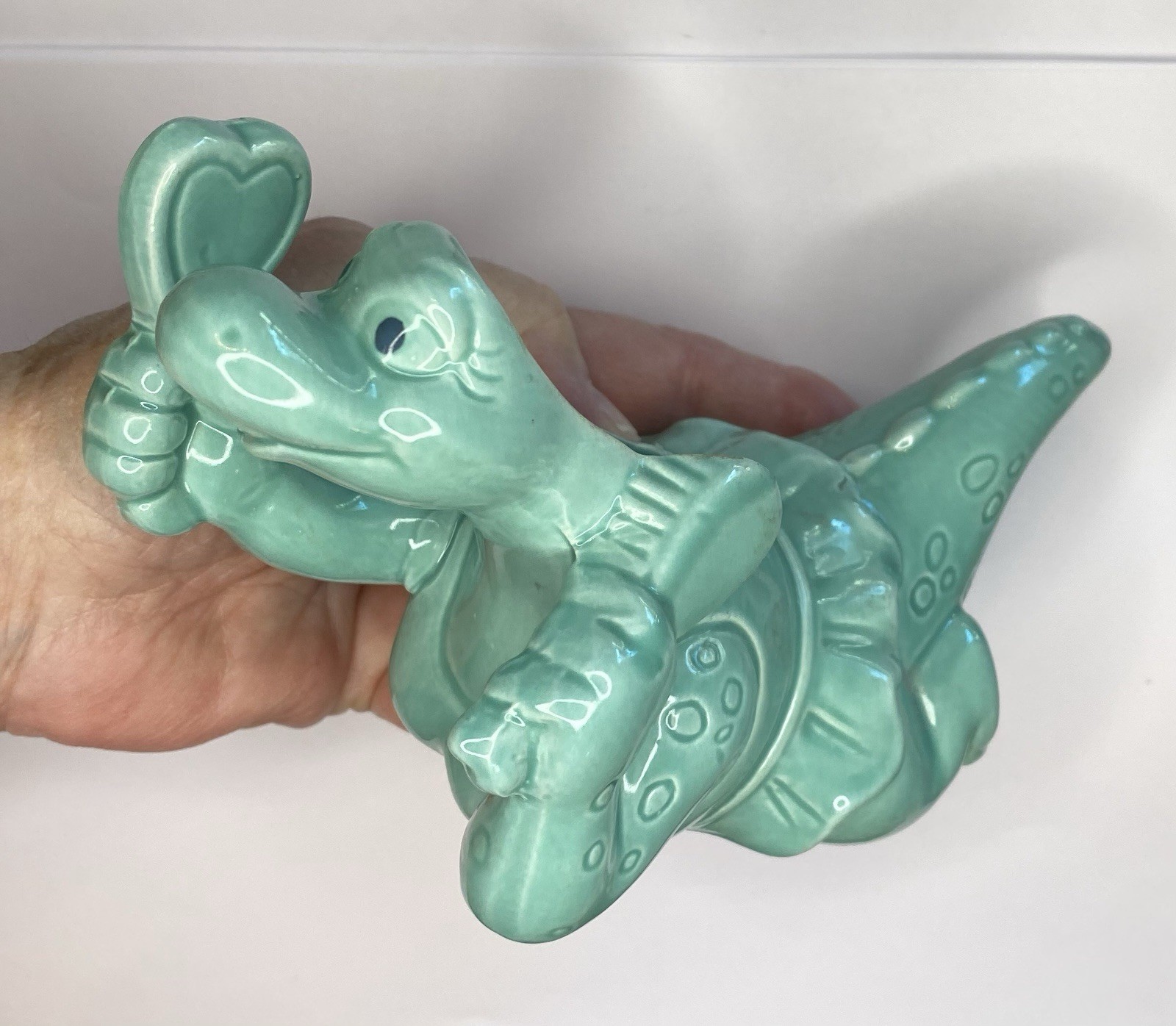 RARE Planter Vtg Aqua Figurine Porcelain Ceramic MCM Anthropomorphic Art Pottery