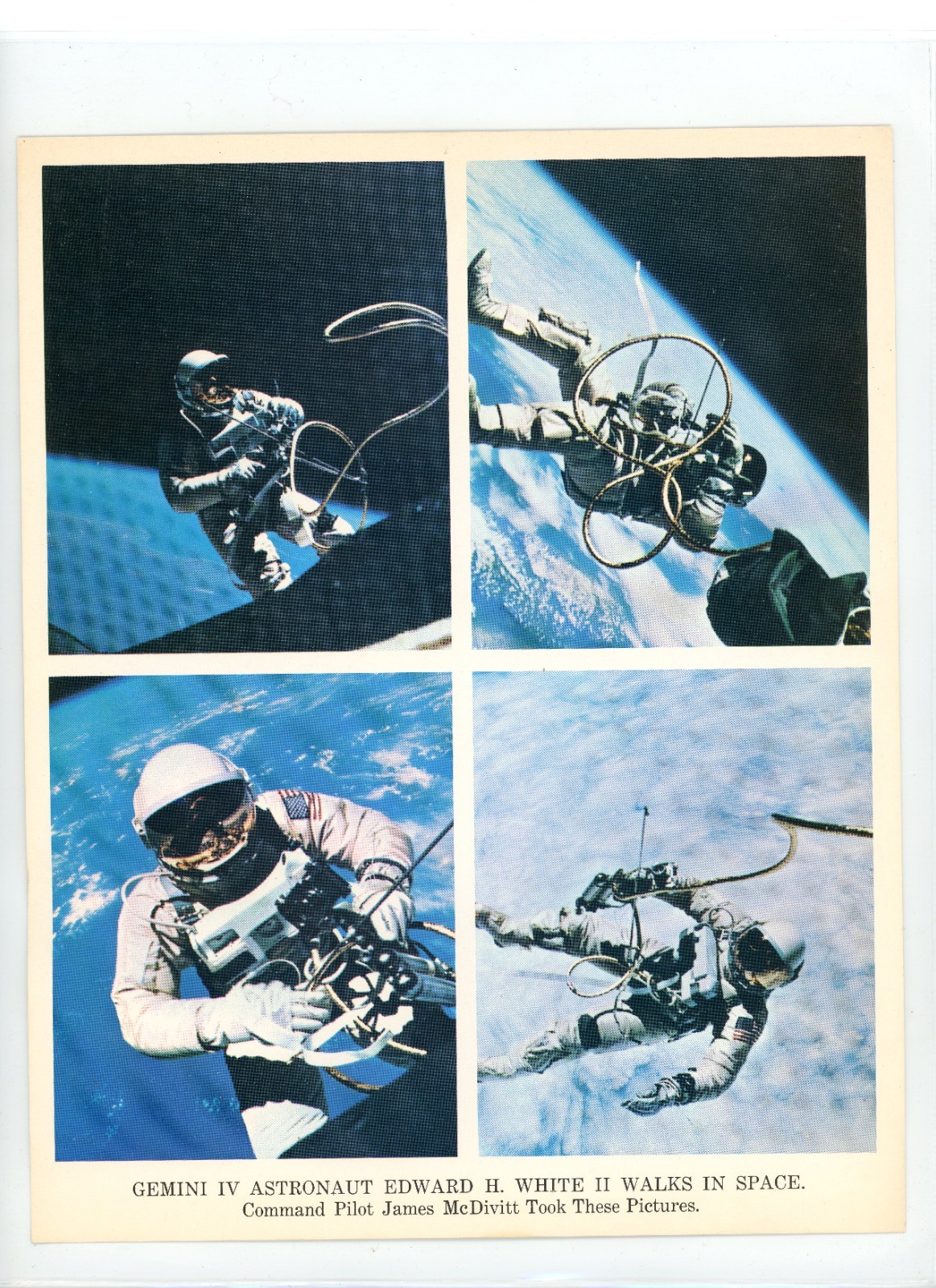 1960's Original Vintage NASA Publicity Photo EDWARD WHITE SPACE WALK GEMINI IV