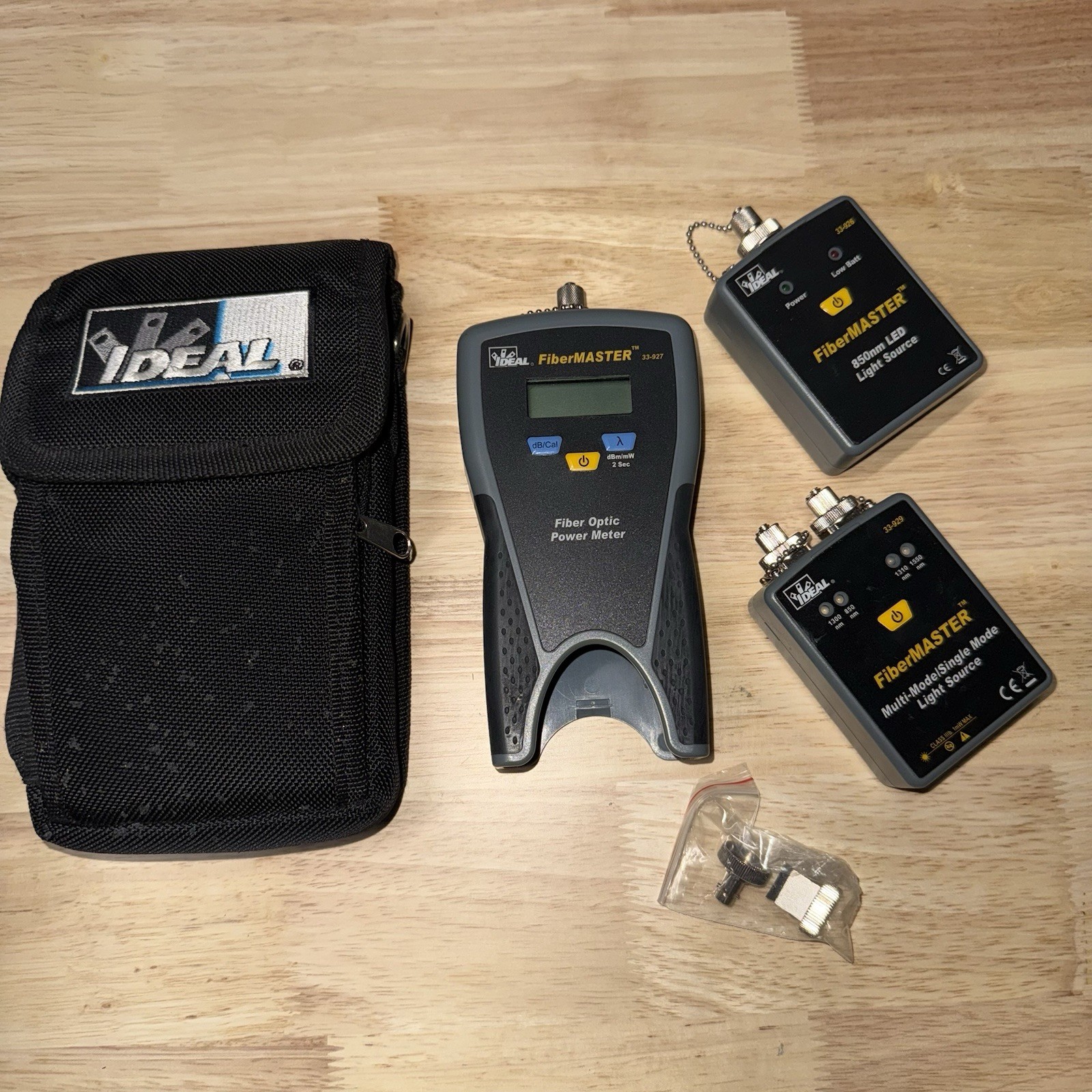 IDEAL FiberMASTER Optical Power Meter & Light Source Kit Models 33-927 & 33-929