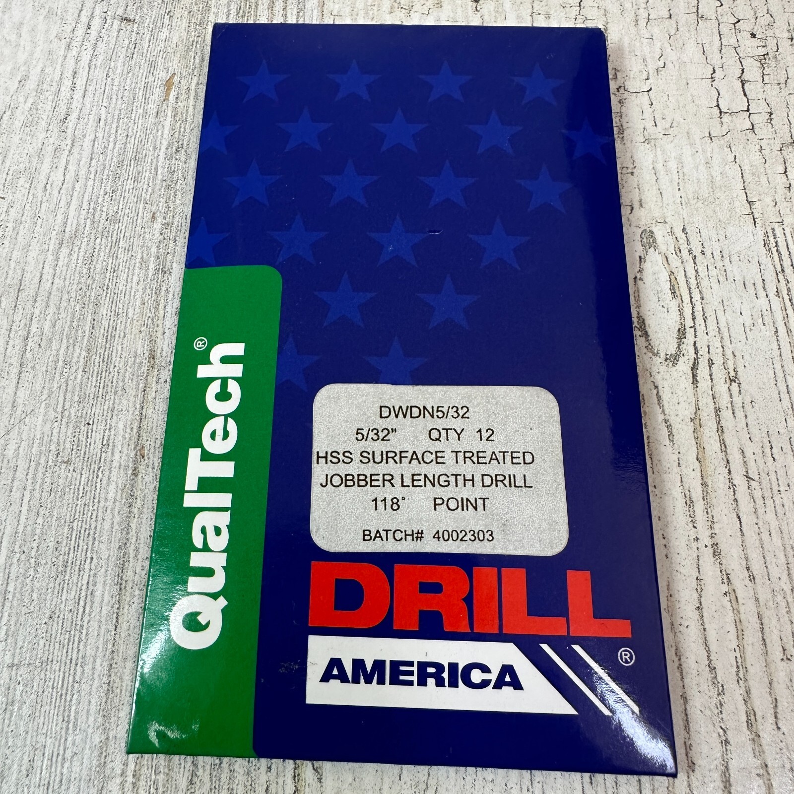 12 Pack QualTech HSS Surface Treated Jobber Length 5/32" Drill Point DWDN5/32