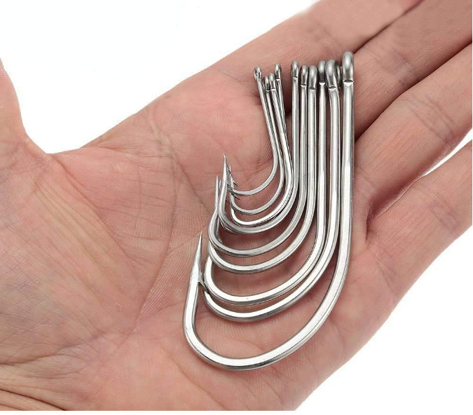 ANCLLO 10 Size Stainless Steel Saltwater Fishing Hooks - 500pcs Hooks