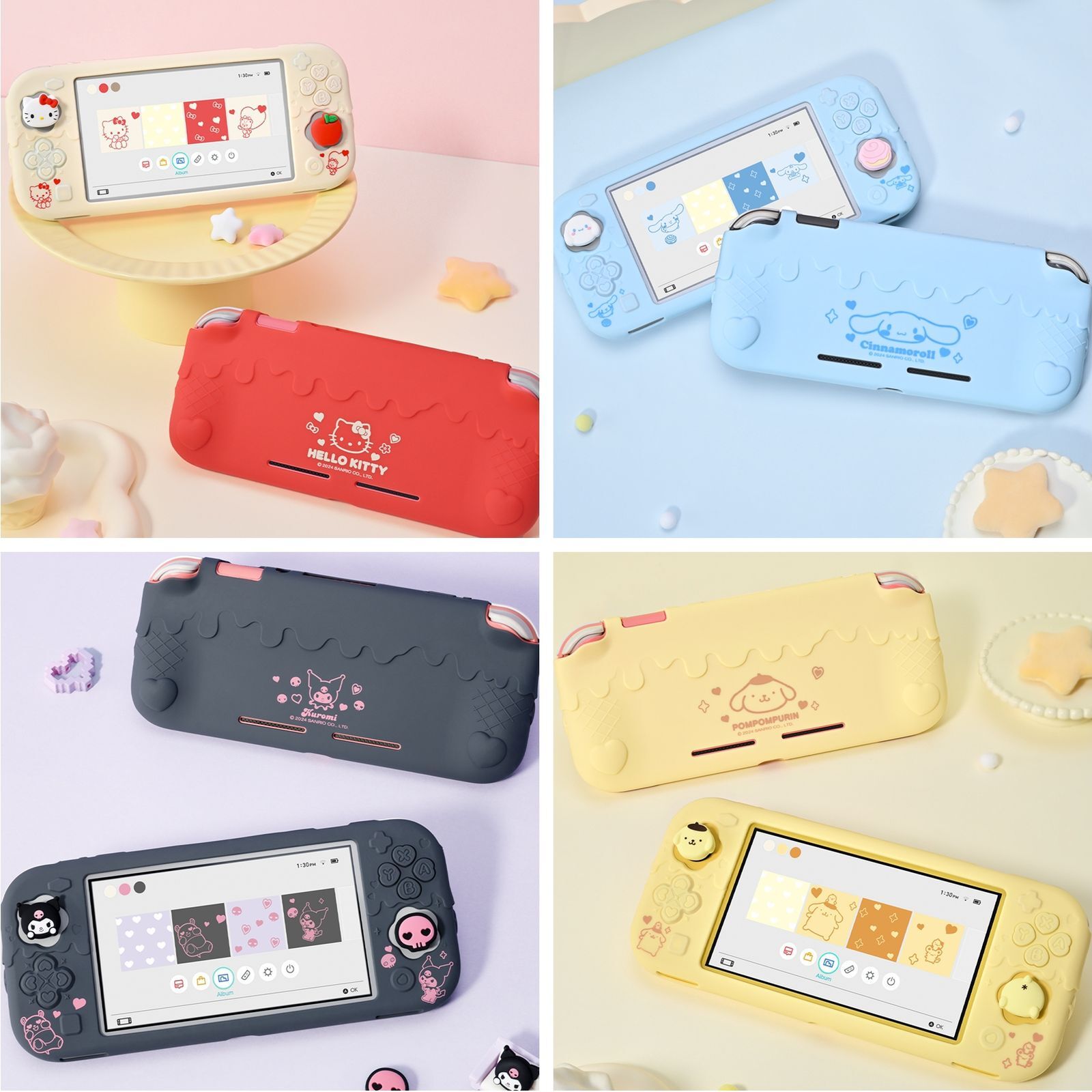 Silicone Protective Case for Nintendo Switch LITE with 2PCS Thumb Grips